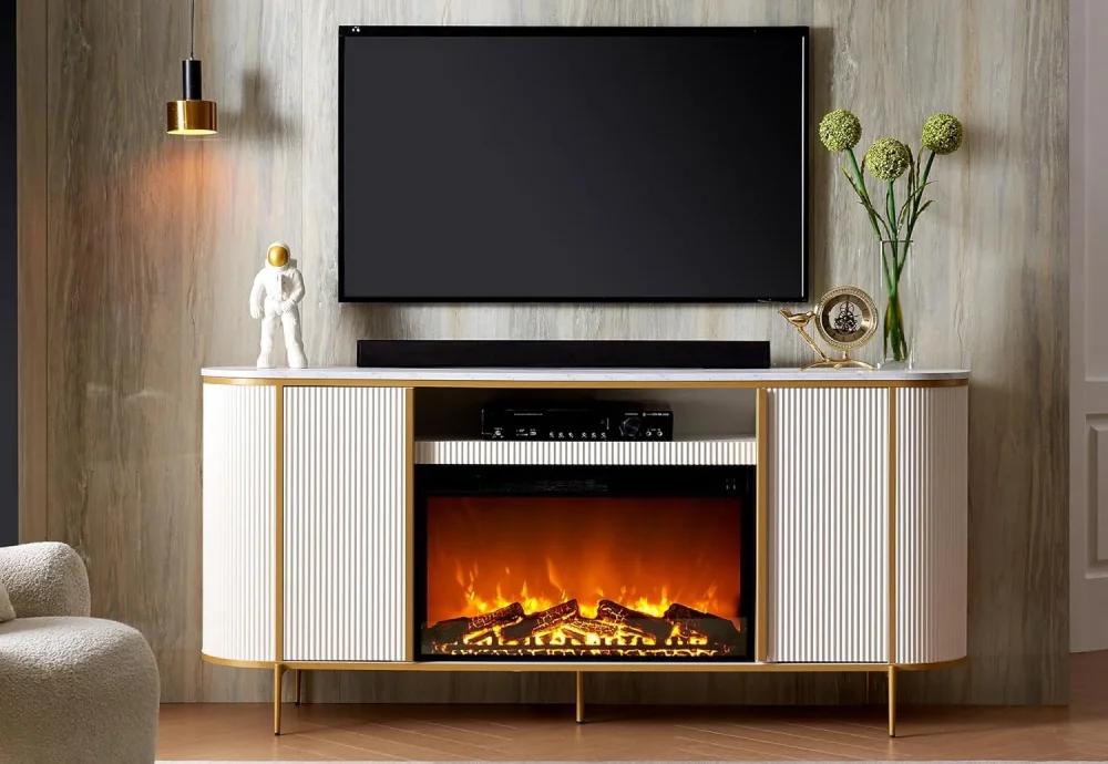 modern freestanding electric fireplace